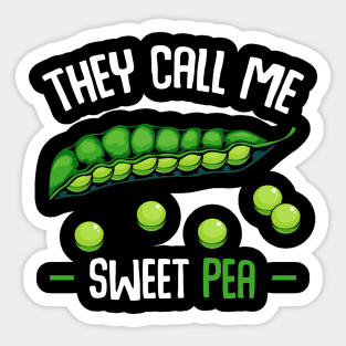 Peas - They Call Me Sweet Pea - Funny Saying Vegetable Sticker